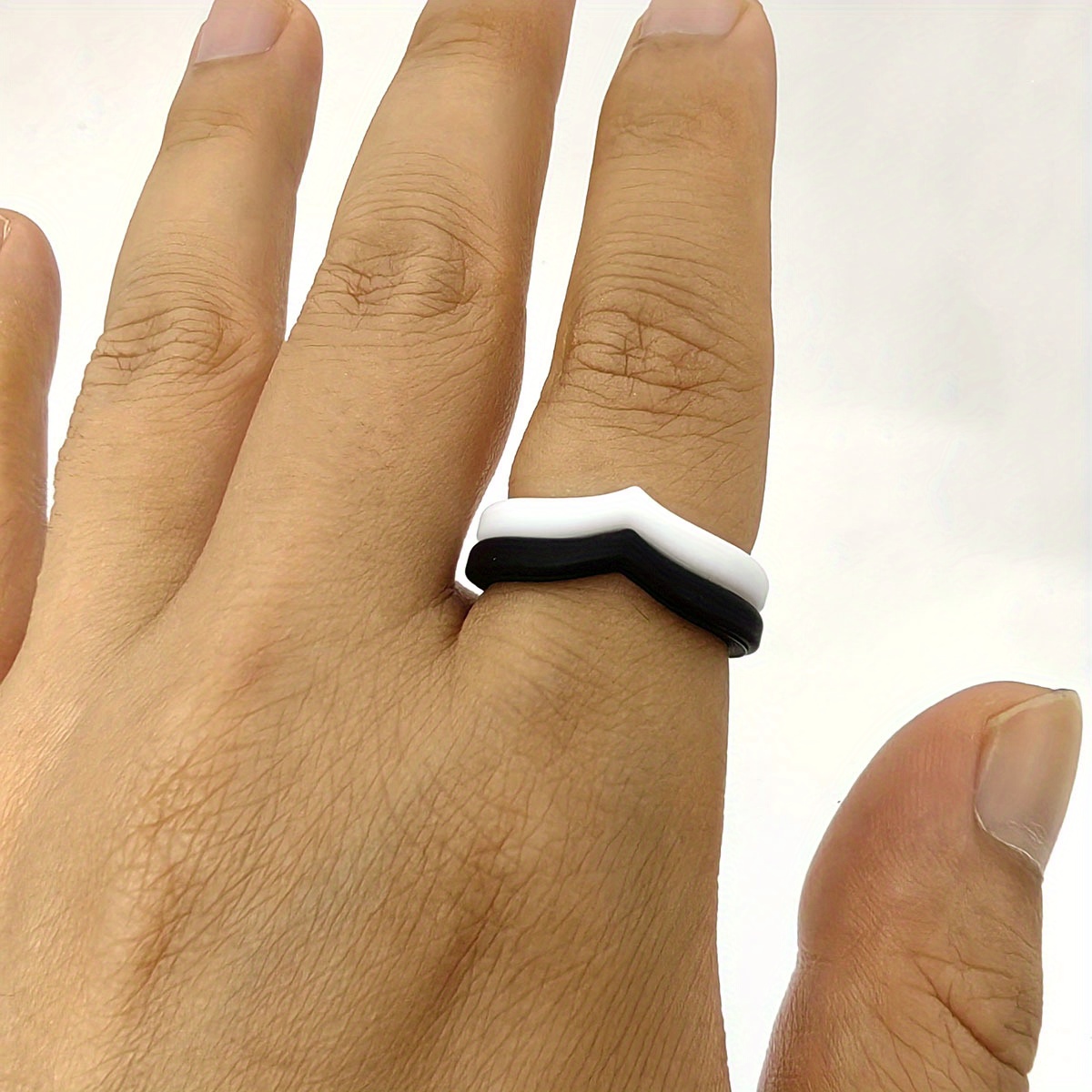 Heart Shaped Silicone Ring Set for Women - 3 Pack Comfortable Wedding Bands